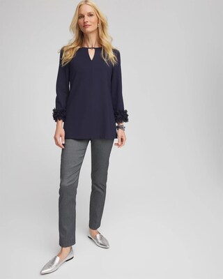 Brigitte Diamond Print Slim Ankle Pants click to view larger image.