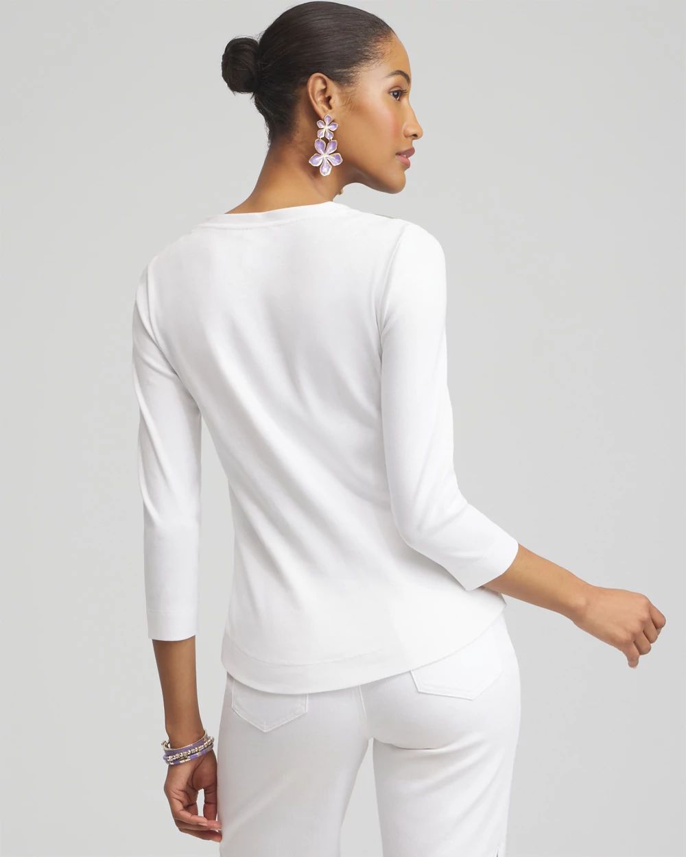 Placed Floral Everyday 3/4 Sleeve Tee click to view larger image.