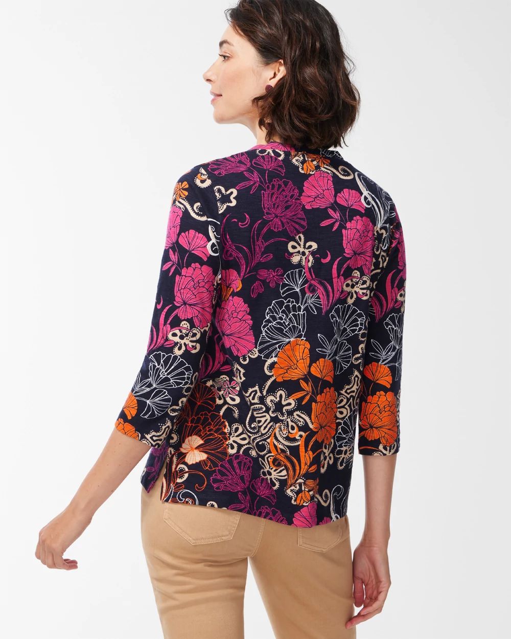Floral 3/4 Sleeve Tee