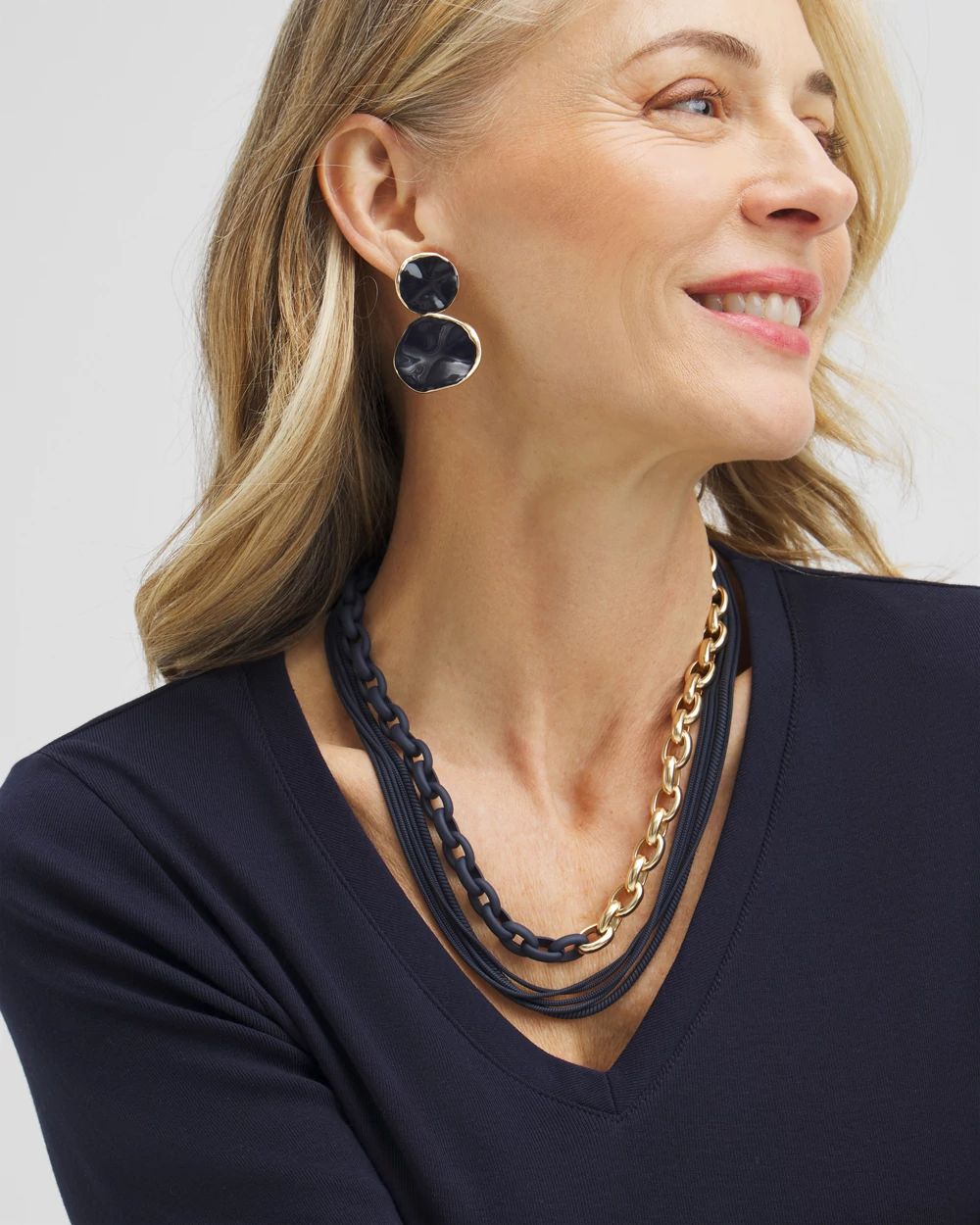 MagneticMix™ Navy Multistrand Necklace