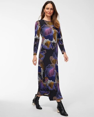 Abstract Print Column Dress