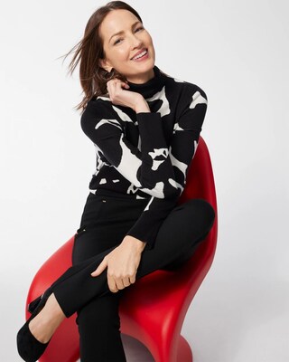 Black & White Turtleneck Sweater