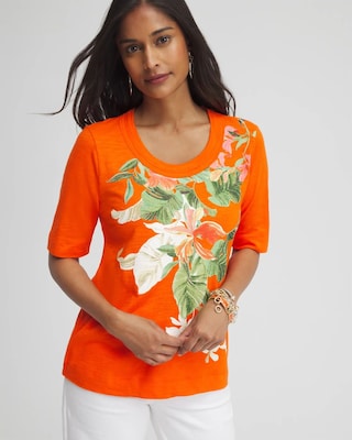 Orchid Scoop Neck Tee