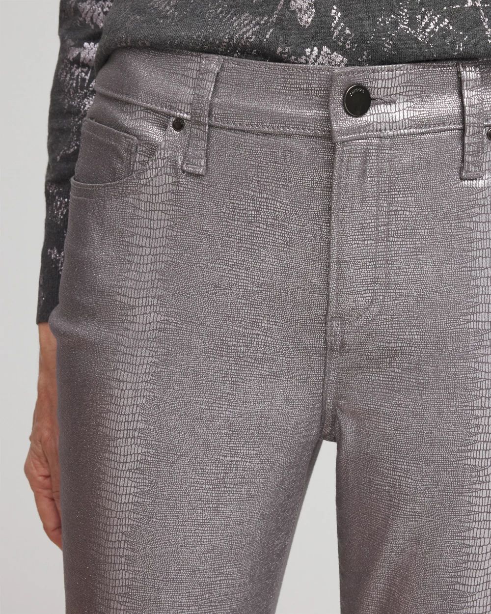 Petite Girlfriend Coated Ankle Jeans