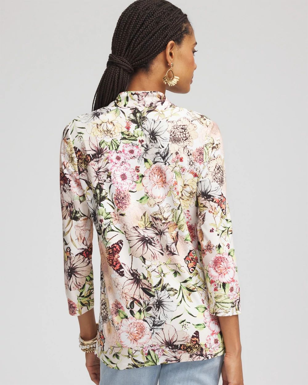 Touch of Cool™ Floral 3/4 Sleeve Tee