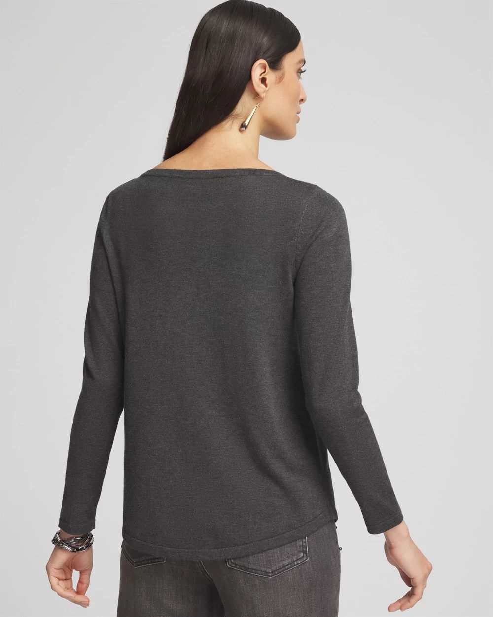 Caviar Bead Bateau Neck Sweater click to view larger image.