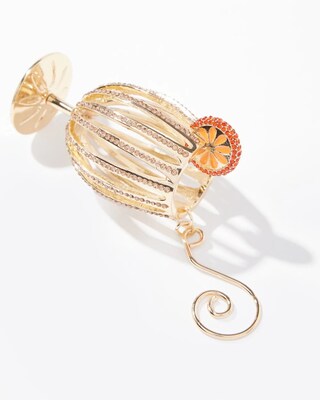 Gold Tone Cocktail Glass Ornament