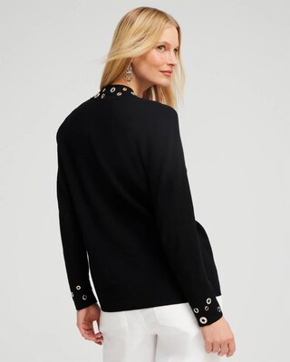 Mixed Metal Grommet Cardigan