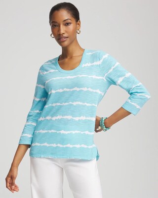 Tie-Dye Slub Scoop Neck Tee