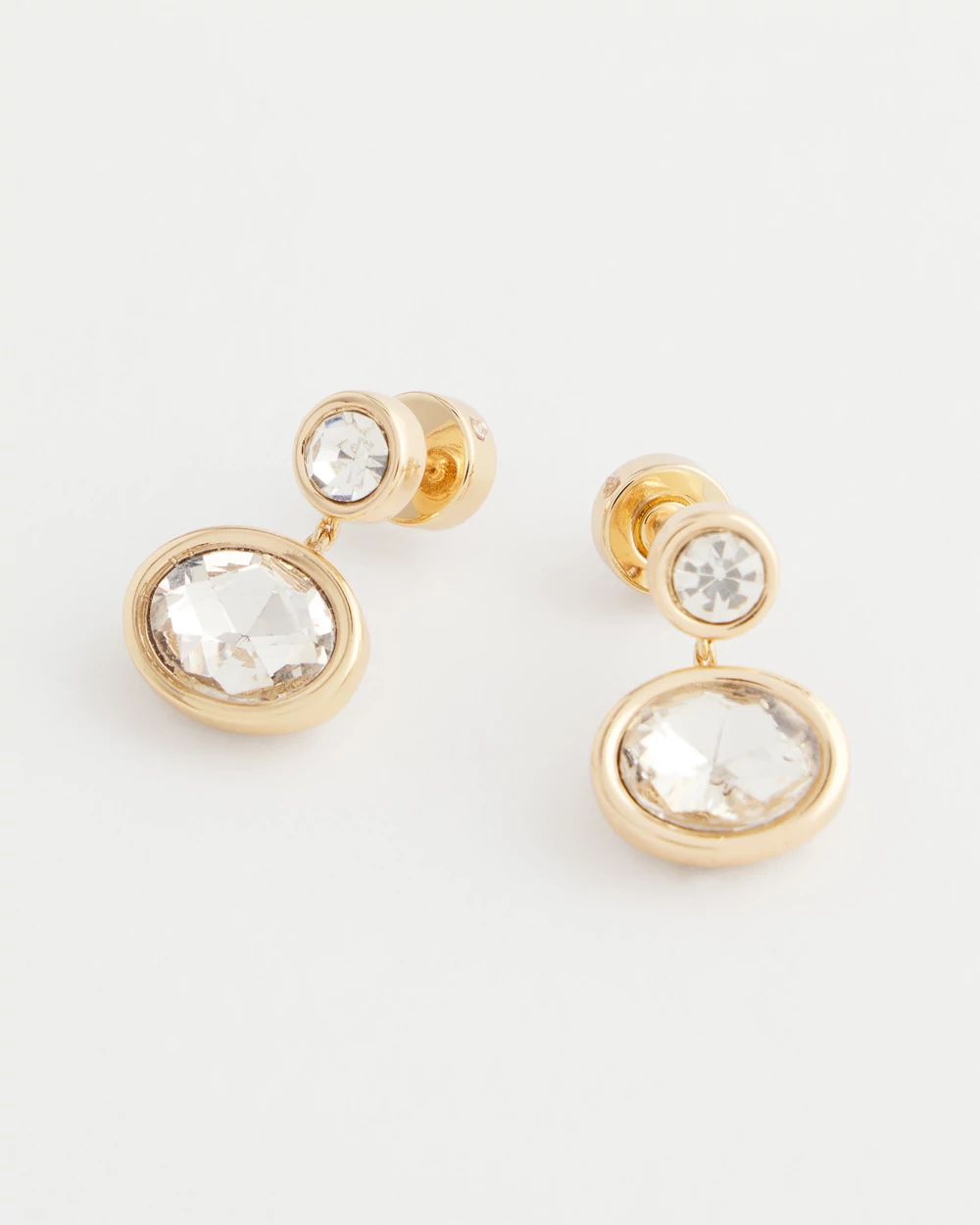 Goldtone Bezel Stud Earrings
