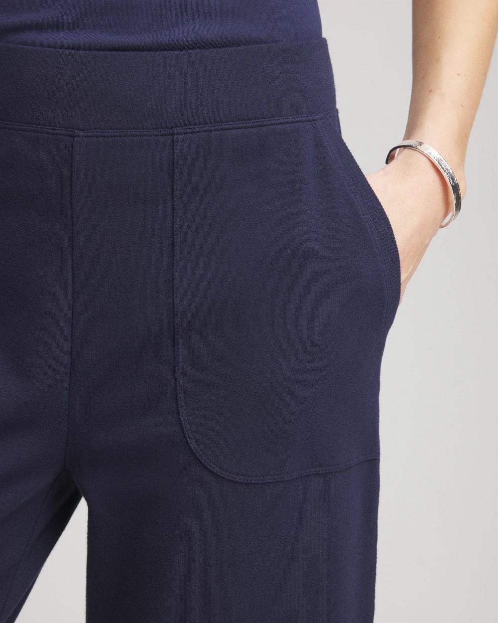 Zenergy® French Terry Gauze-Inset Cropped Pants click to view larger image.