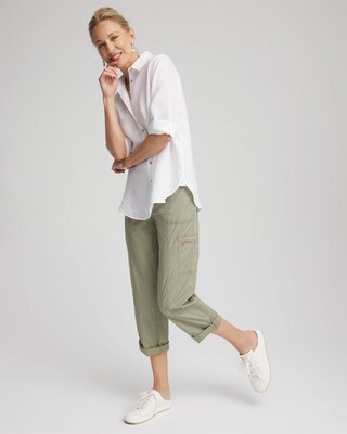 Poplin Cropped Pants click to view larger image.