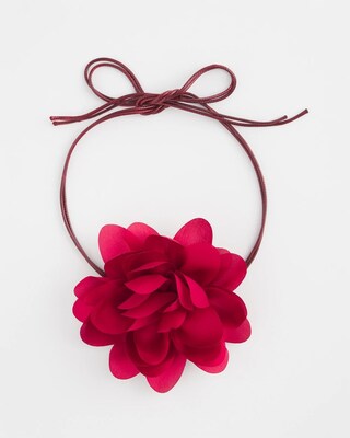 Red Flower Tie Choker Necklace