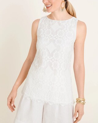 Sleeveless Lace Swing Top