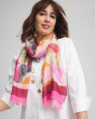 Floral Oblong Scarf click to view larger image.