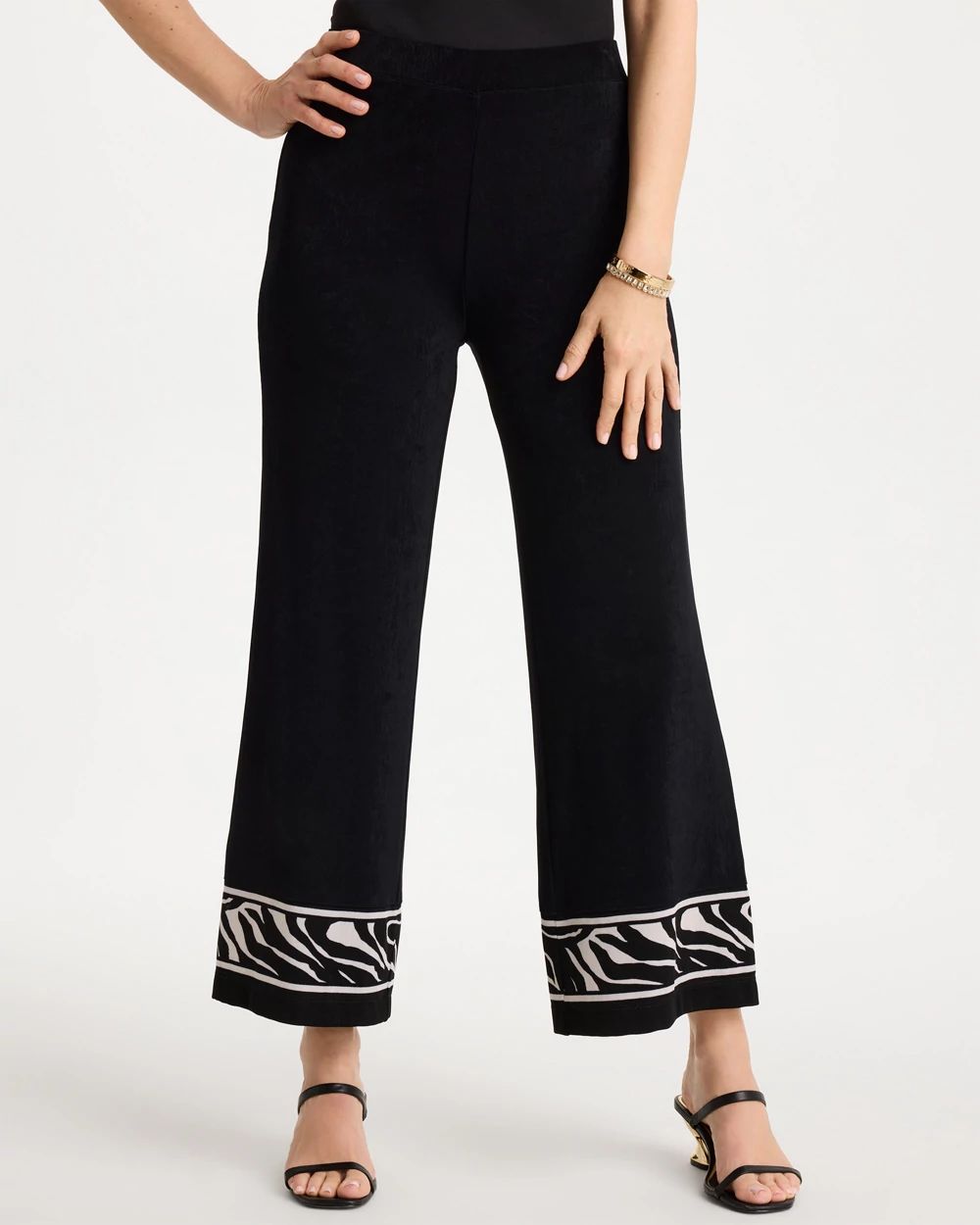Petite Abstract Zebra Cropped Pants