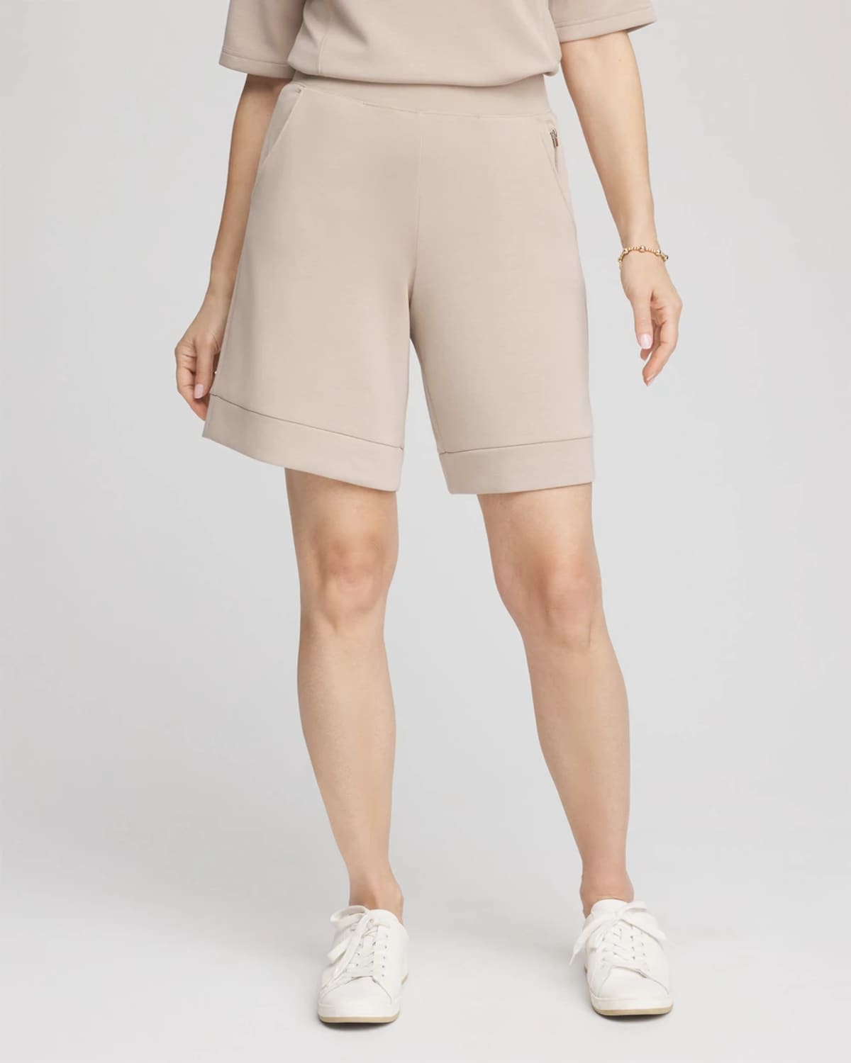 Chico's Scuba Pull-on Shorts In Neutral