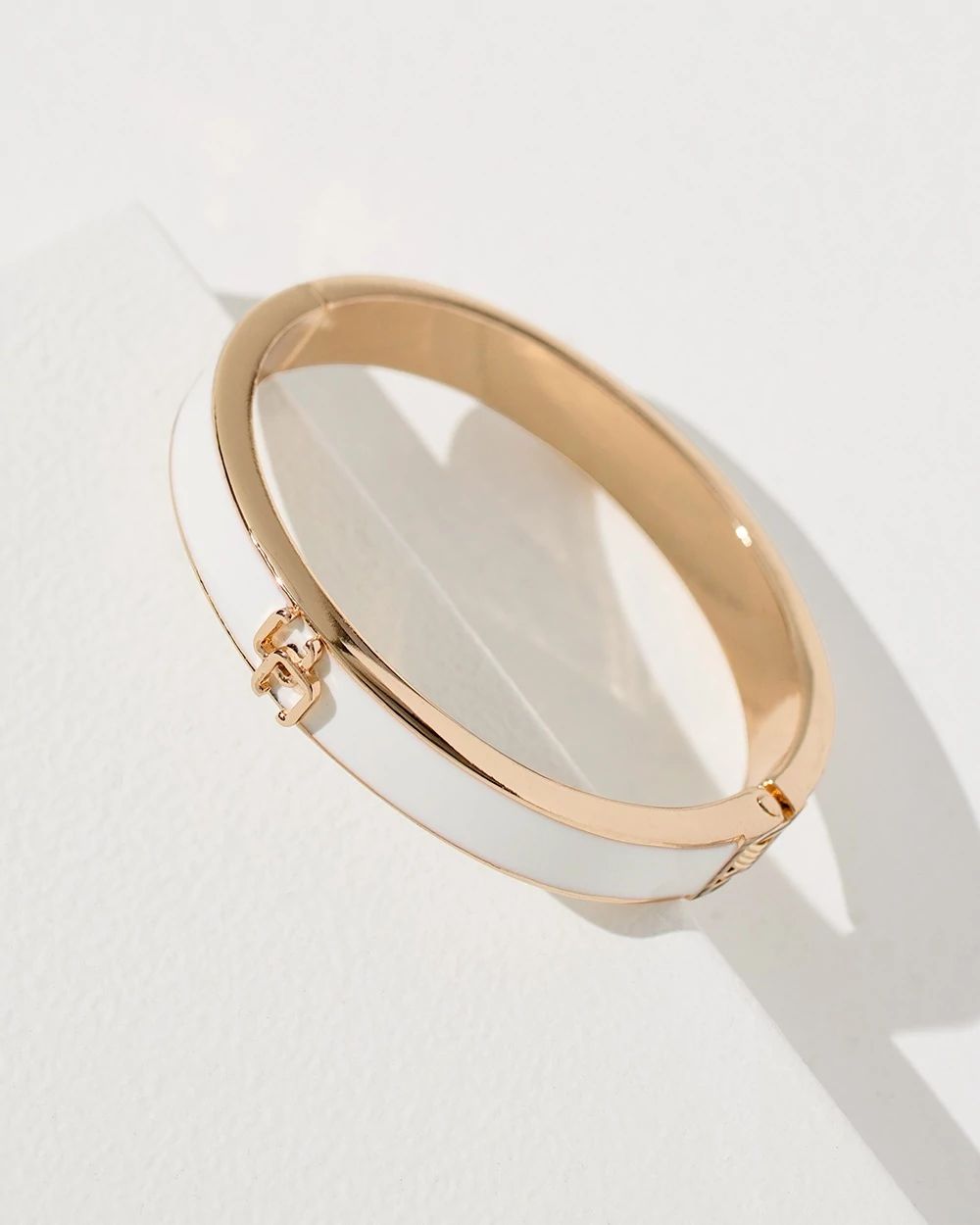 Thin Hinged White Bangle Bracelet
