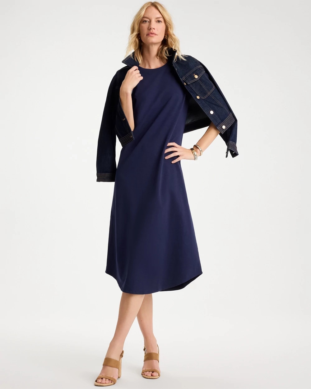 Soft-Stretch Cotton Slub Dress