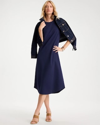 Soft-Stretch Cotton Slub Dress click to view larger image.