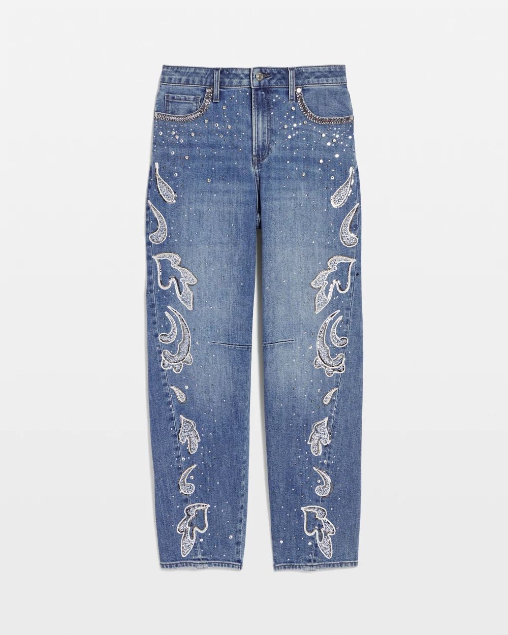 Embellished Tapered Jeans click to view larger image.