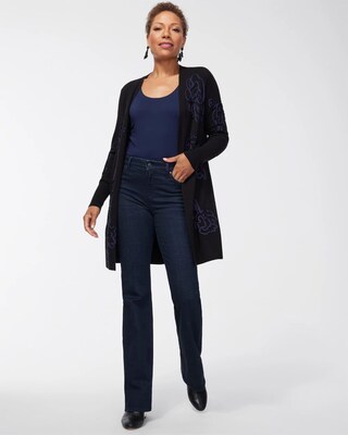 Floral Soutache Midi Cardigan Sweater