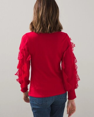 Laser Cut Applique Sleeve Sweater