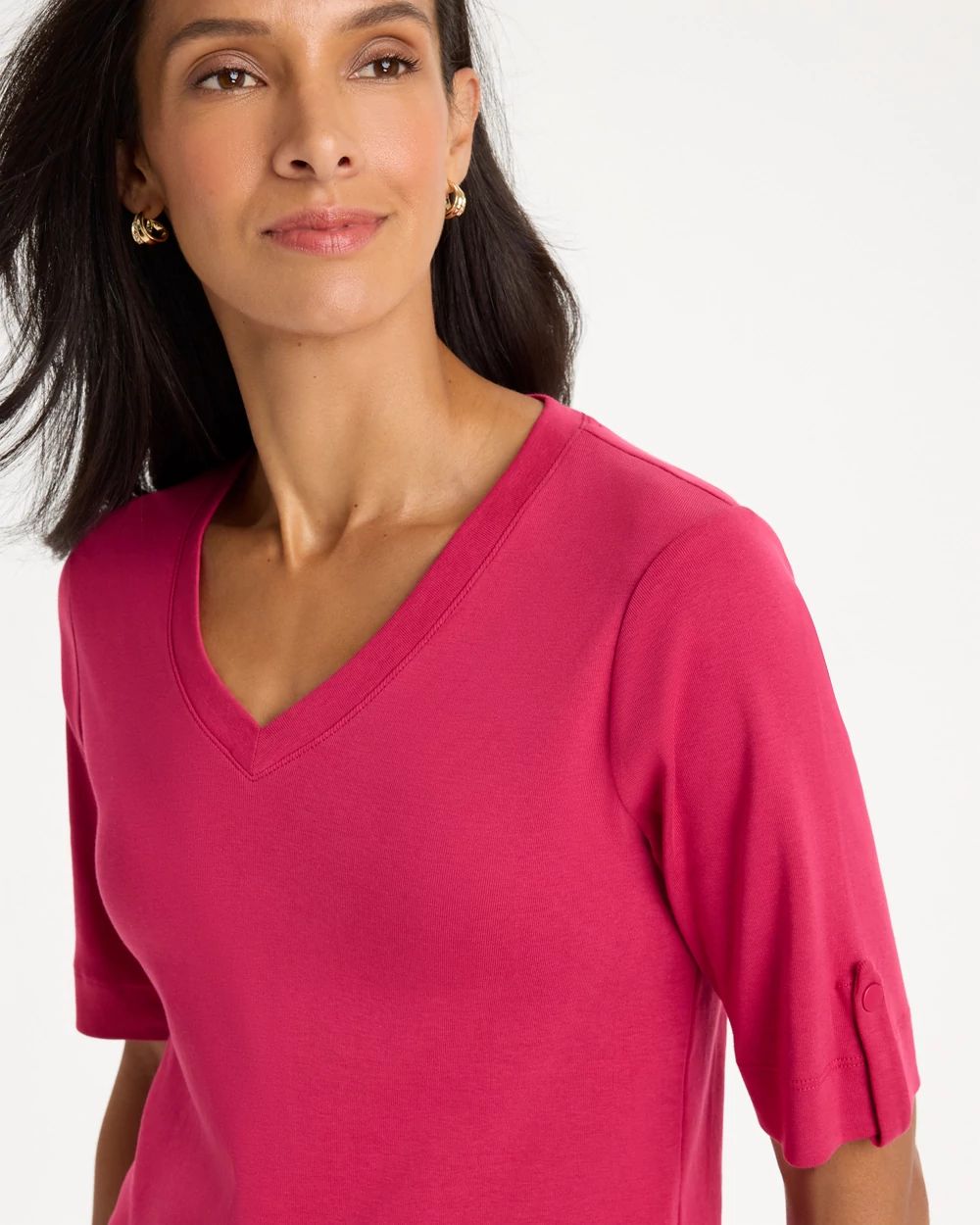 Pima V-Neck Tee click to view larger image.