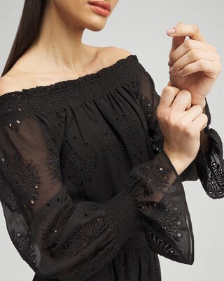 Chiffon Eyelet Dress click to view larger image.