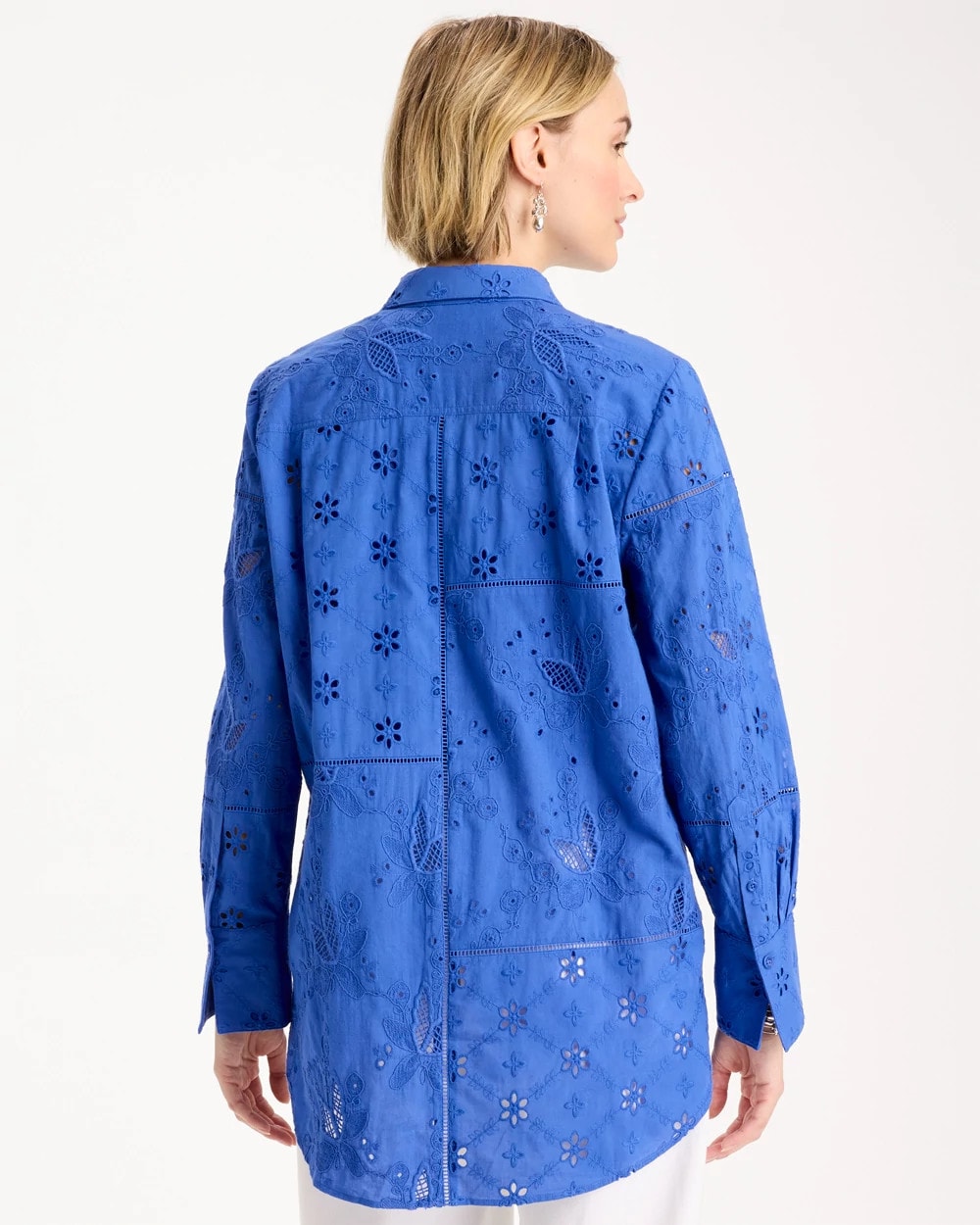 Embroidered Trapunto-Trim Tunic