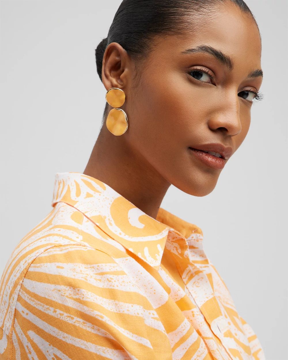 No Droop™ Orange Round Drop Earrings