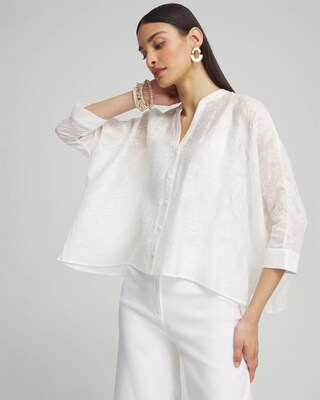 Black Label™ Button Up Cape Hem Top