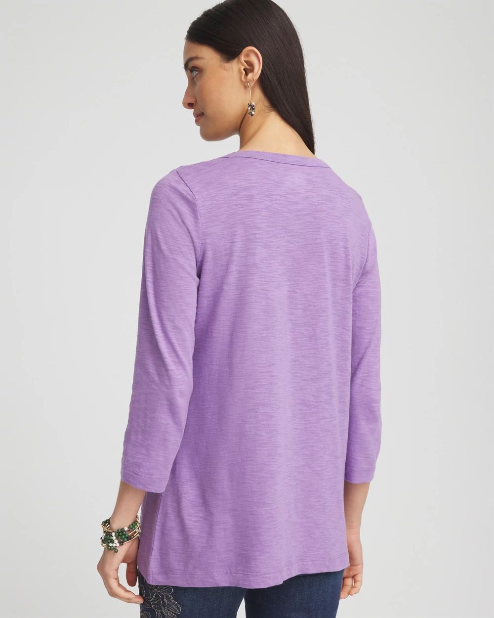 3/4 Sleeve Overlap Tunic
