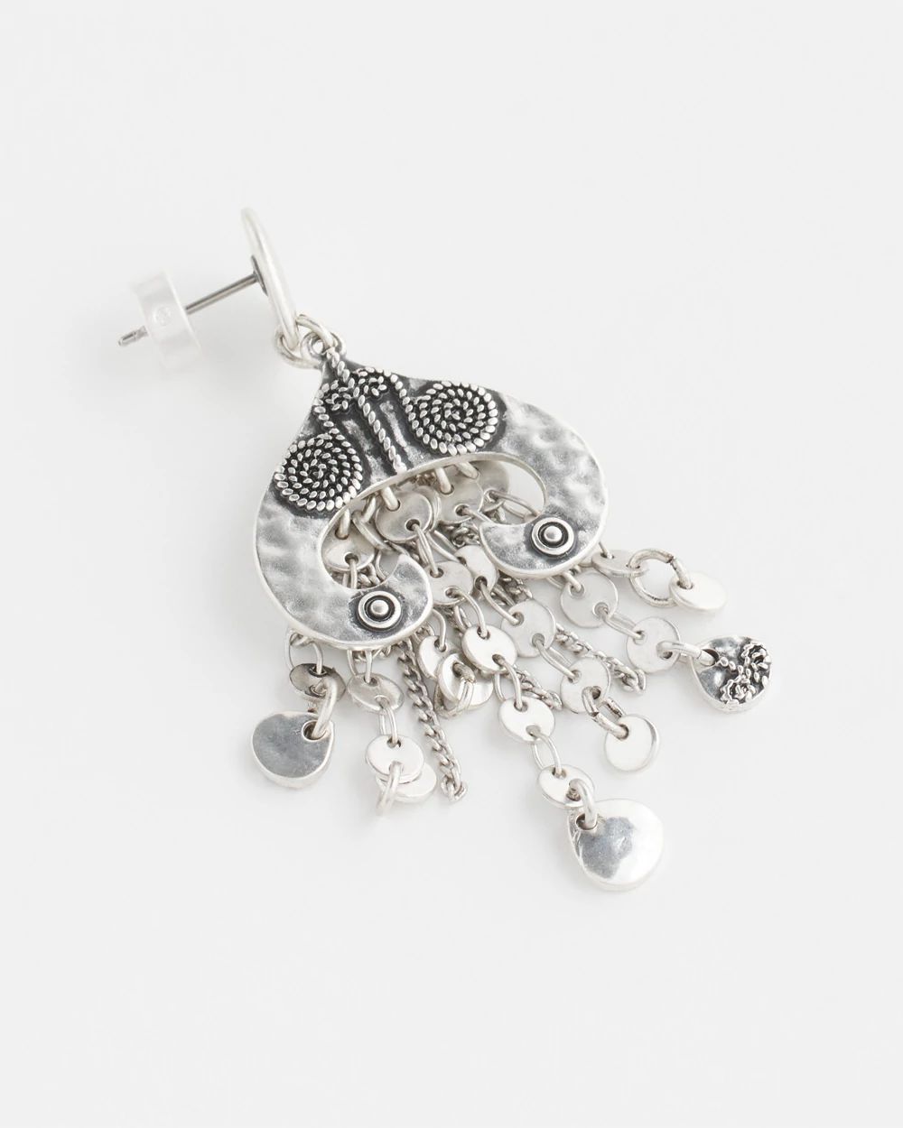 No Droop® Silver Tone Chandelier Earrings