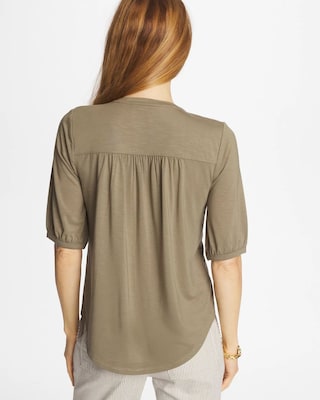 Shirred Elbow Sleeve Tee click to view larger image.