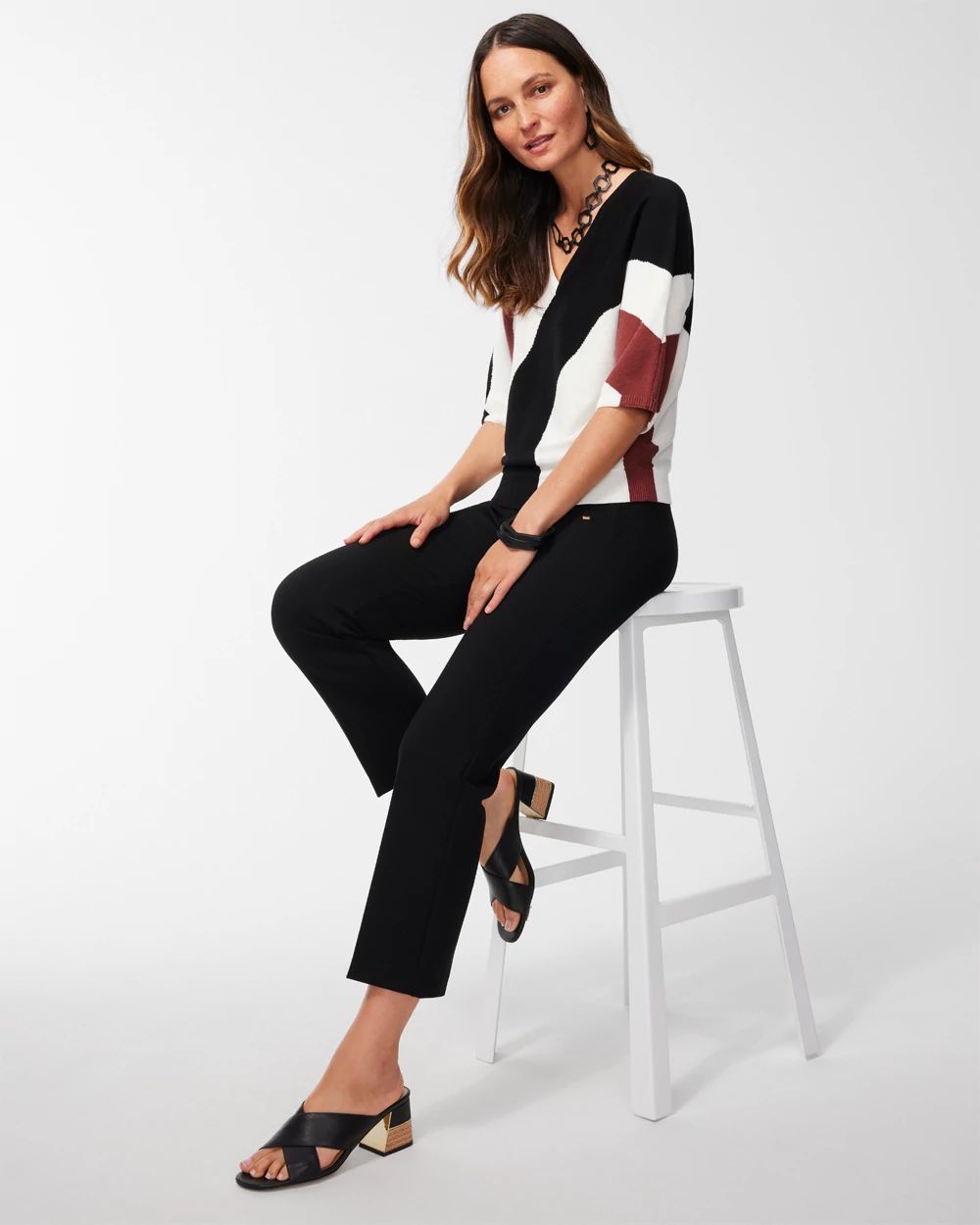Abstract Print Intarsia Sweater