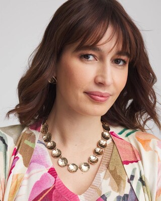 Round Disc Collar Necklace