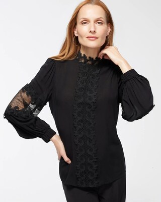 Black Label Lace Trim Top