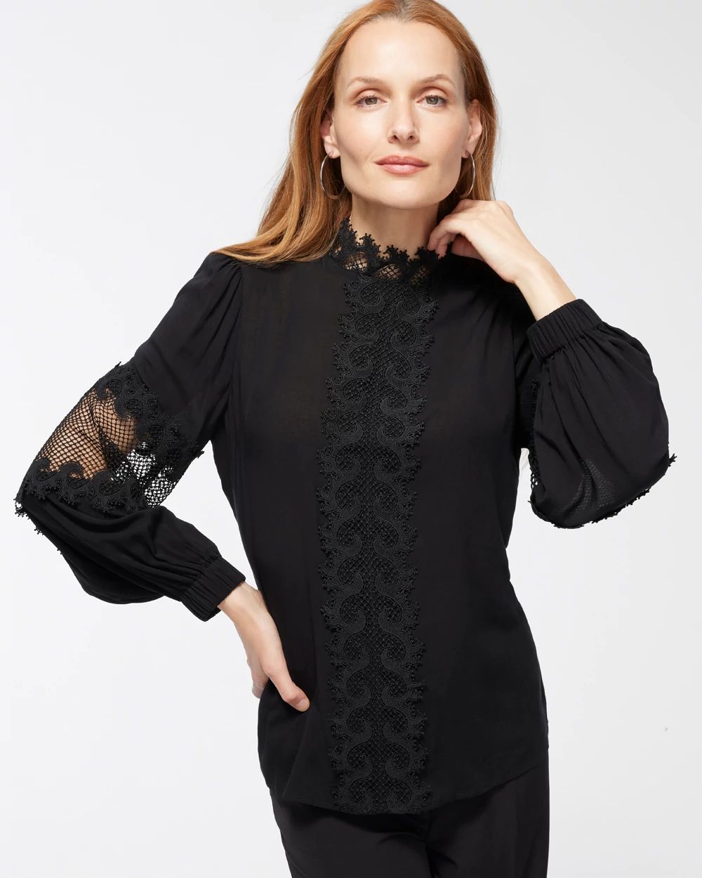 Black Label Lace Trim Top