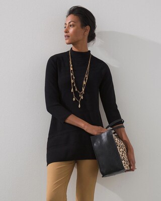 Mock Neck Tunic Sweater