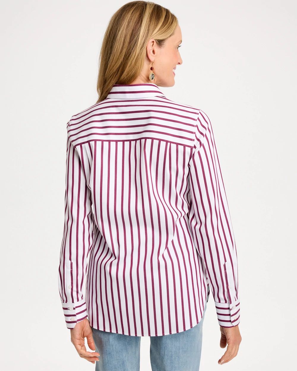 Striped No Iron™ Stretch Shirt click to view larger image.