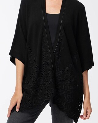 Embroidered Eyelet Sweater Ruana