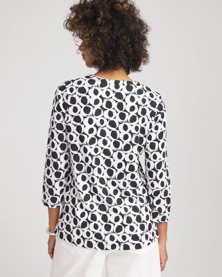 Printed Cotton Slub Henley Shirt click to view larger image.