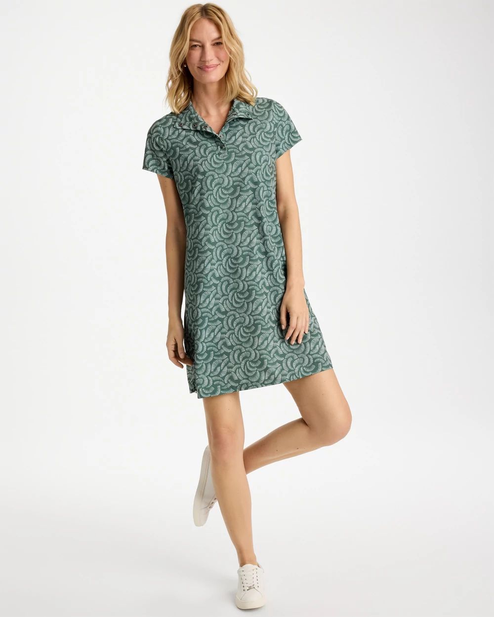 Zenergy® UPF Printed Cap-Sleeve Bungee Dress