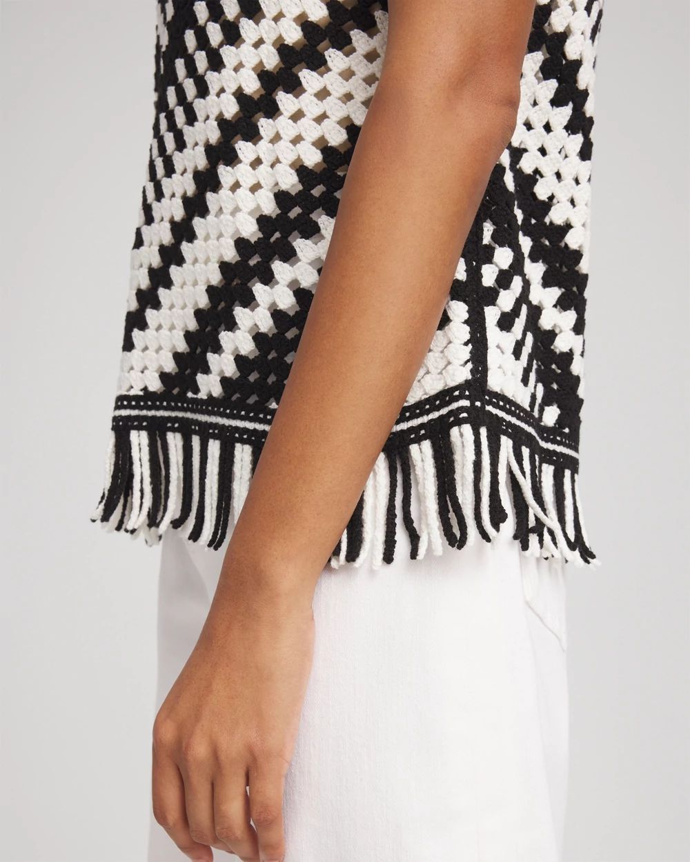 Crochet Fringe Sleeveless Sweater Tank