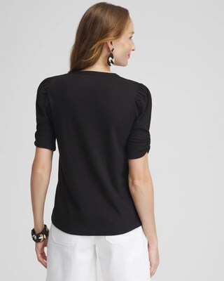 Gathered Elbow Sleeve Tee