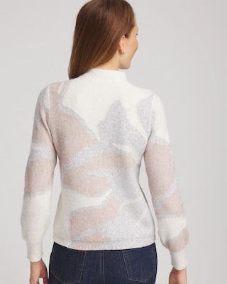 Bloom Metallic Intarsia Pullover Sweater click to view larger image.