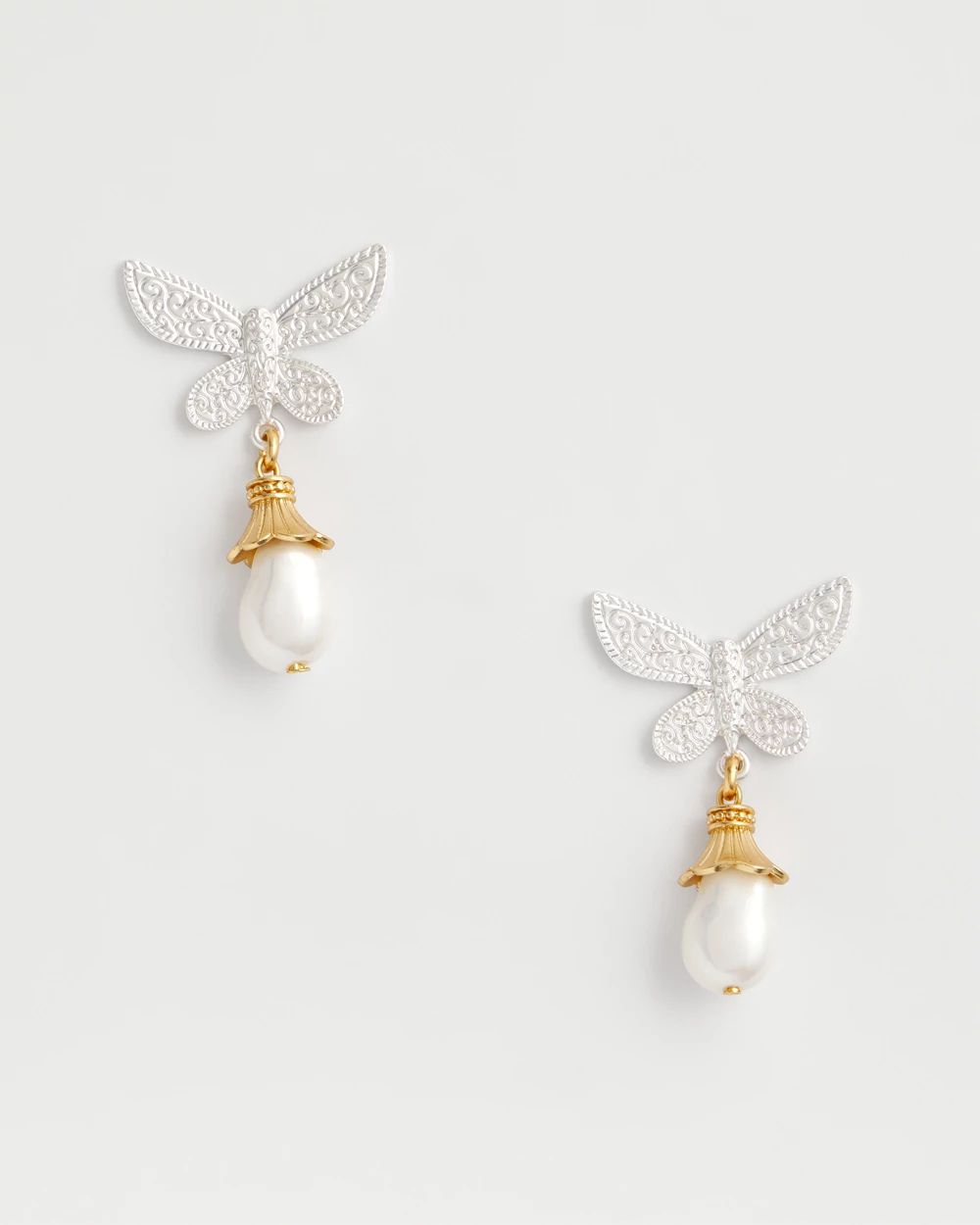 No Droop® Pearlescent Butterfly Earrings