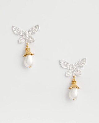 No Droop® Pearlescent Butterfly Earrings