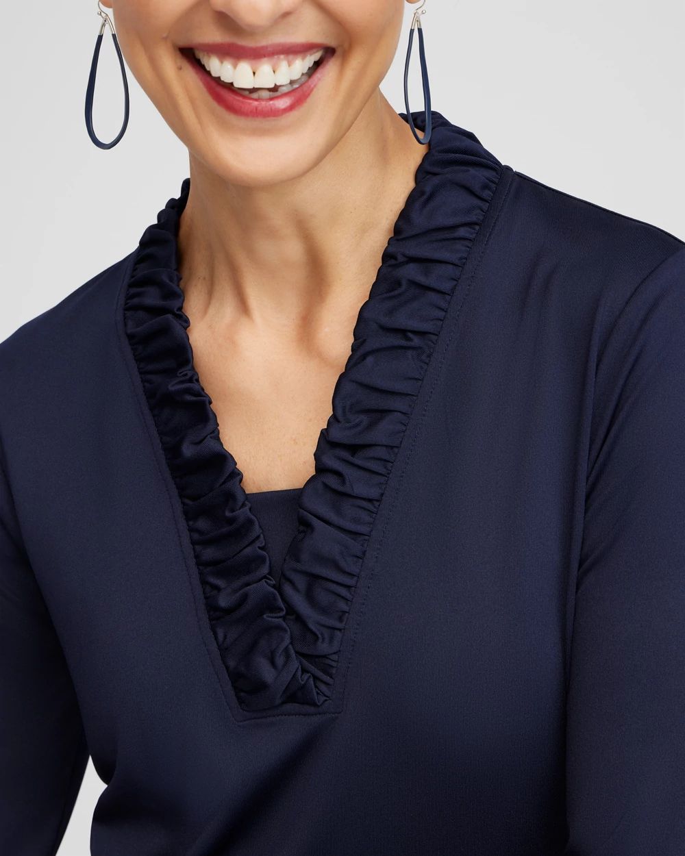 Zenergy® UPF Ruffle Collar Shirt